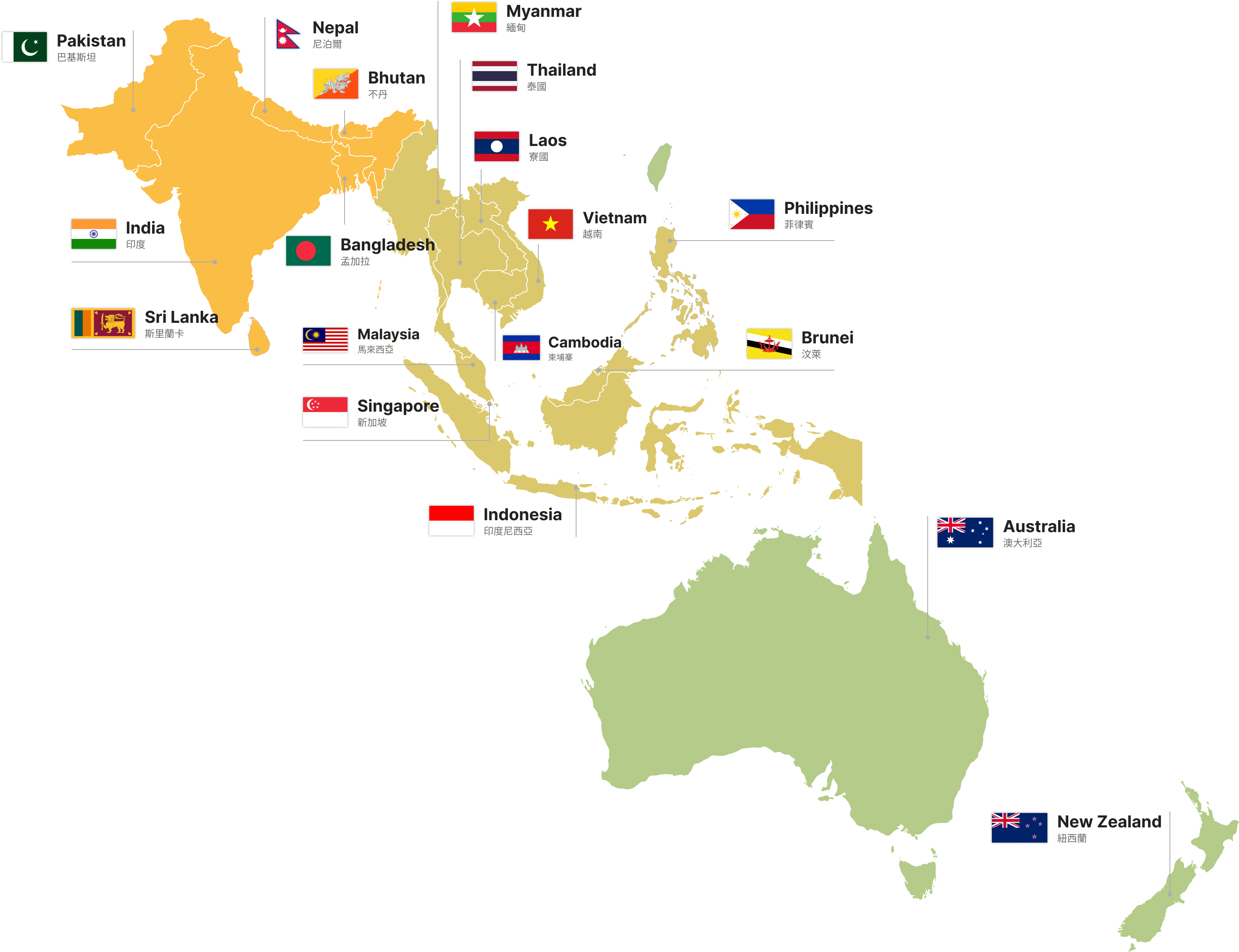 Img: New Southbound Map (18 Countries)
