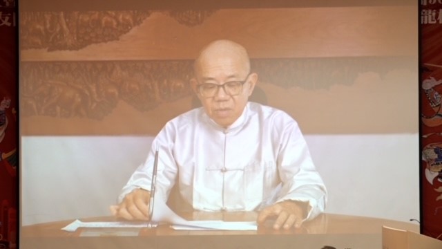 Myo Thet 大使以錄影視訊發表榮譽校友感言