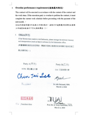 圖8：臺印尼海外科研中心印尼辦公室合約雙方簽名