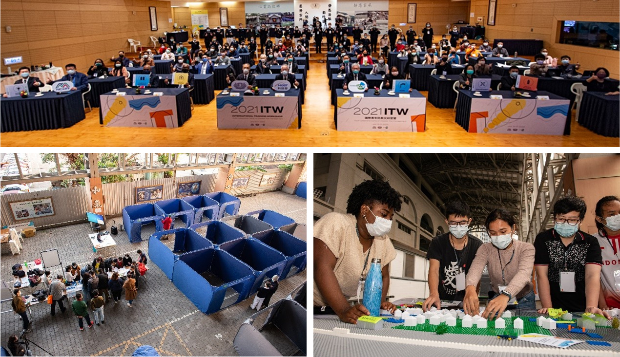 圖 4：2022 年國際青年防災研習營 蓋組合屋、淨水樣樣學（李維森提供）