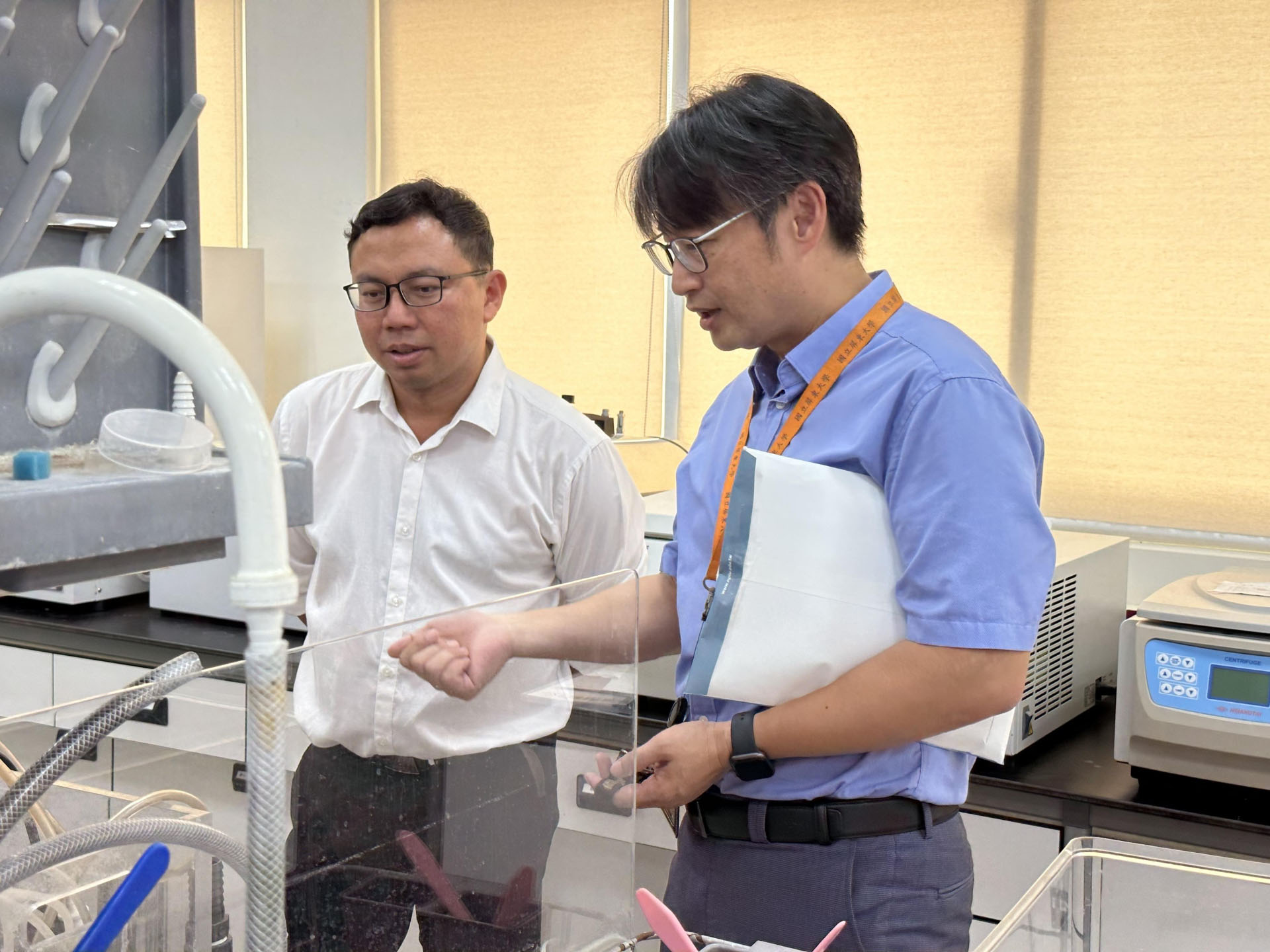 臺北科技大學 (臺北科大) 與機械工程系／機電工程研究所的王家昌教授會面