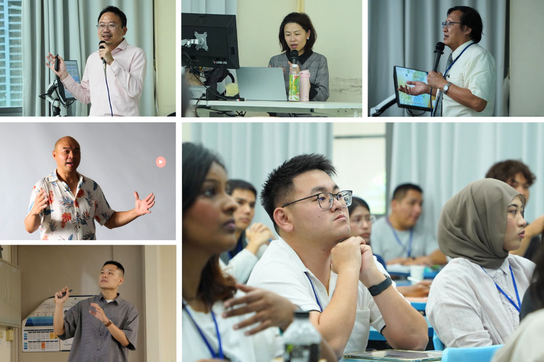 圖 1：學員出席專題課程情形。工研院廖啟雯教授、台經院錢思敏研究員、中興大學吳耿東副教授、DOMI 綠然創辦人連庭凱以及迪卡儂永續長梁培泓等國內專家學者擔任此次研習會專題講師。