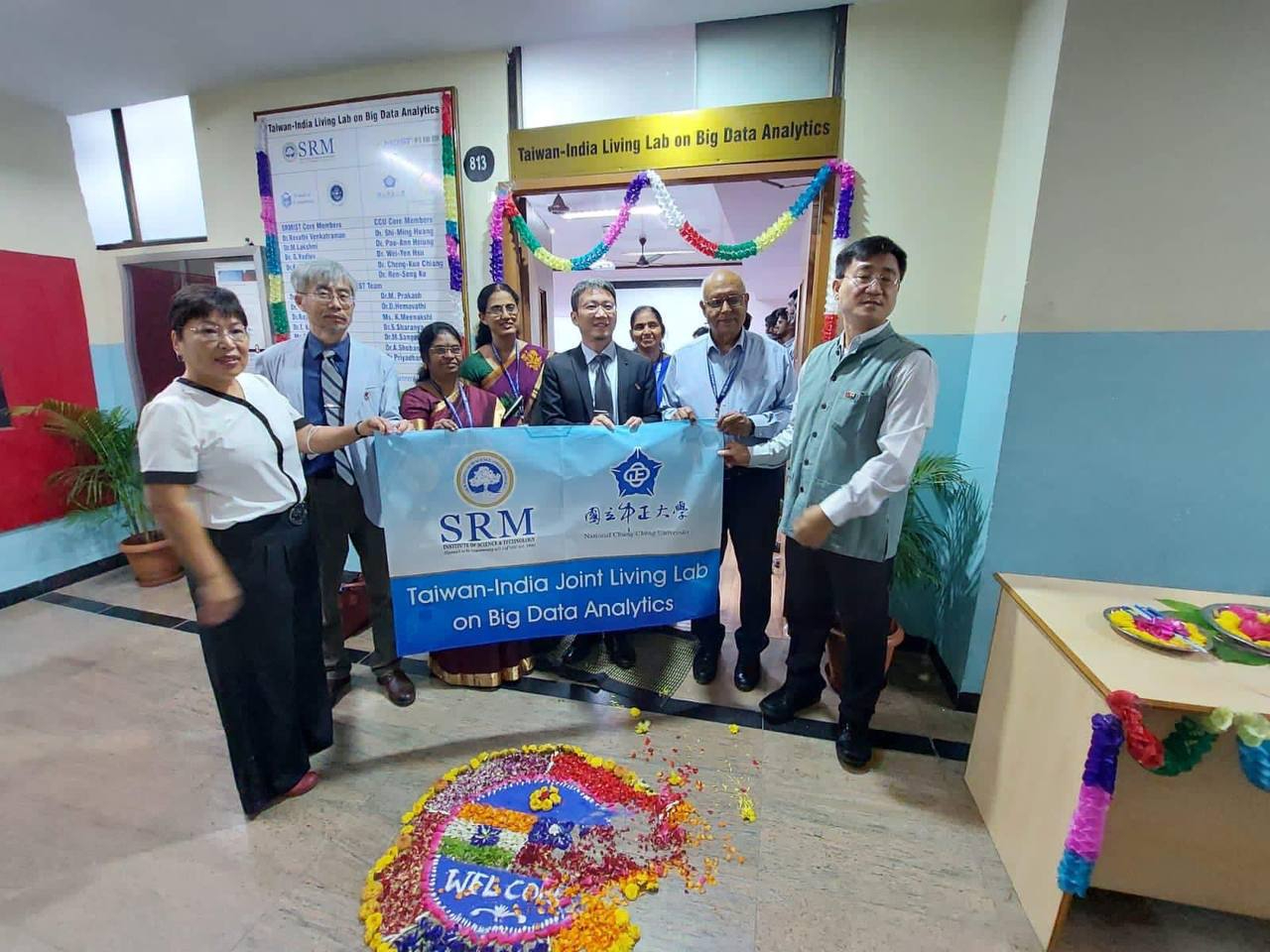 「臺印度大數據分析實驗室」揭幕儀式（照片來源：駐印度台北辦事處，2022）